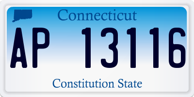 CT license plate AP13116