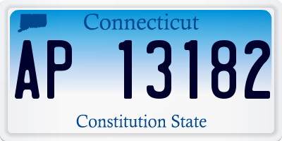 CT license plate AP13182