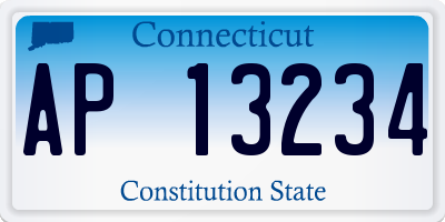 CT license plate AP13234