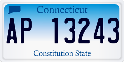 CT license plate AP13243