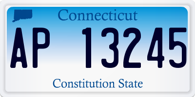 CT license plate AP13245