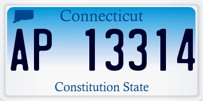 CT license plate AP13314