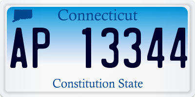 CT license plate AP13344