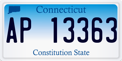 CT license plate AP13363