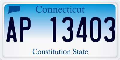 CT license plate AP13403