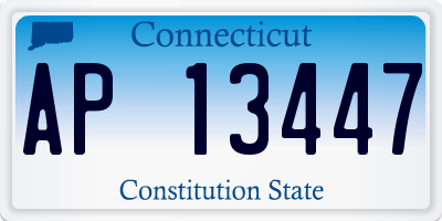 CT license plate AP13447