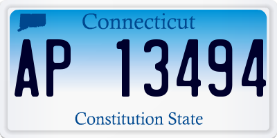 CT license plate AP13494