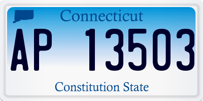 CT license plate AP13503