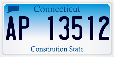 CT license plate AP13512