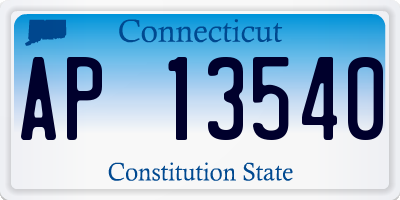 CT license plate AP13540