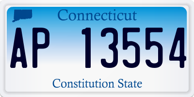 CT license plate AP13554