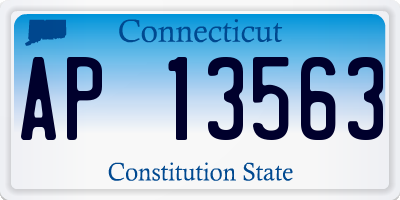 CT license plate AP13563