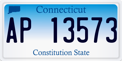 CT license plate AP13573