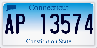 CT license plate AP13574