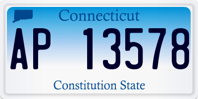 CT license plate AP13578