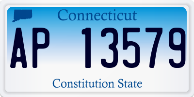 CT license plate AP13579