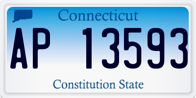 CT license plate AP13593