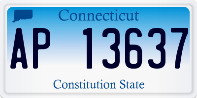 CT license plate AP13637