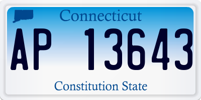 CT license plate AP13643