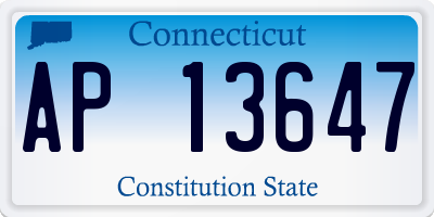 CT license plate AP13647