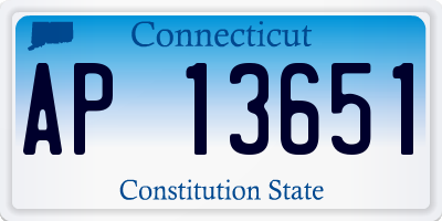 CT license plate AP13651