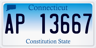 CT license plate AP13667