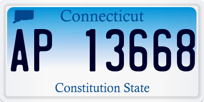 CT license plate AP13668