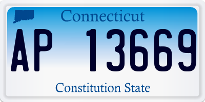 CT license plate AP13669