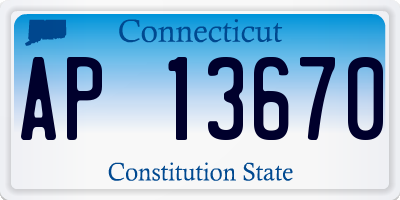 CT license plate AP13670