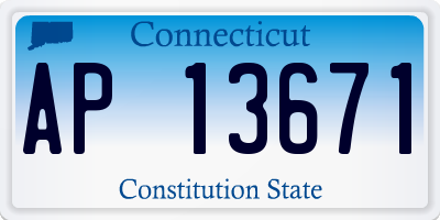 CT license plate AP13671