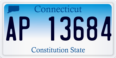 CT license plate AP13684