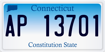 CT license plate AP13701