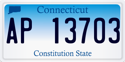 CT license plate AP13703