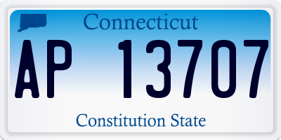 CT license plate AP13707