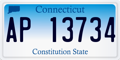 CT license plate AP13734