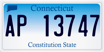 CT license plate AP13747