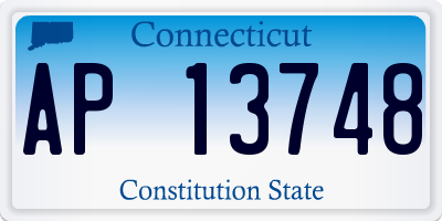 CT license plate AP13748