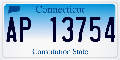 CT license plate AP13754