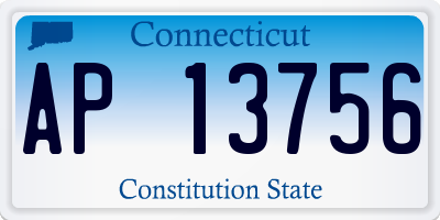 CT license plate AP13756