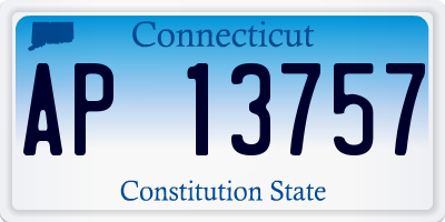 CT license plate AP13757