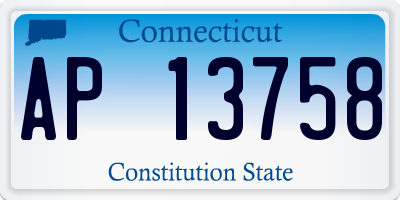 CT license plate AP13758