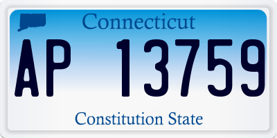 CT license plate AP13759