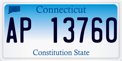 CT license plate AP13760