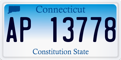 CT license plate AP13778