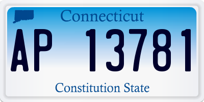 CT license plate AP13781