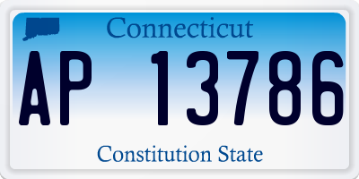 CT license plate AP13786