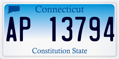 CT license plate AP13794