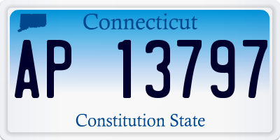 CT license plate AP13797