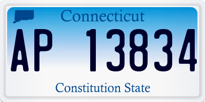 CT license plate AP13834