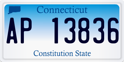 CT license plate AP13836